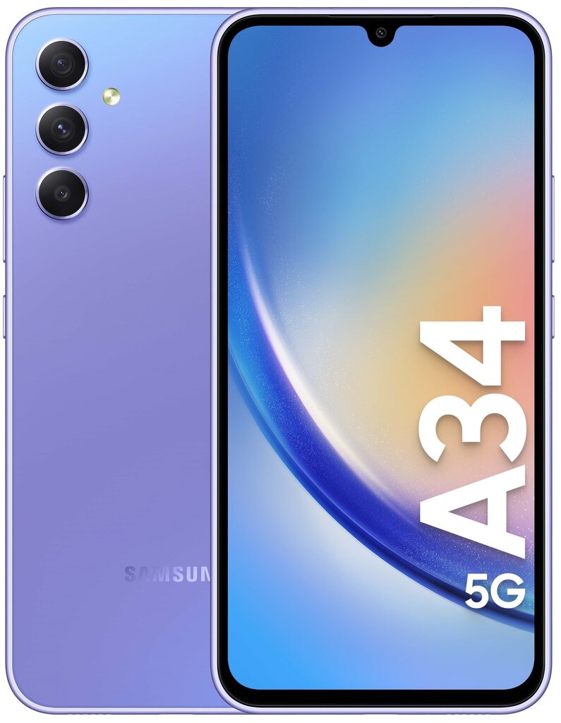 Samsung Galaxy A34 5G 6/128GB SM-A346BLVAEUB Light Violet hind ja info | Telefonid | kaup24.ee