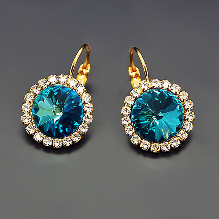 Swarovski kristallidega kaunistatud kõrvarõngad DiamondSky Clarice Bermuda Blue hind ja info | Kõrvarõngad | kaup24.ee