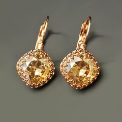 Naiste kõrvarõngad DiamondSky „Vintage IV Golden Shadow“ koos Swarovski kristallidega цена и информация | Серьги | kaup24.ee