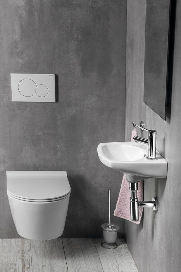 Keraamiline seinale kinnitatav väike kraanikauss, 35 x 28 cm, valge hind ja info | Kraanikausid, valamud | kaup24.ee