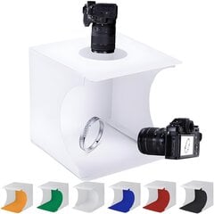 Складной фотобокс с двумя светодиодными лентами, 6 цветами фона и сумкой для транспортировки, LIVMAN, LM-003 цена и информация | Осветительное оборудование для фотосъемок | kaup24.ee