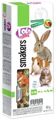 LoLo Pets Smakers maiusepulgad närilistele ja jänestele juurviljadega 2tk 90g цена и информация | Корм для грызунов | kaup24.ee