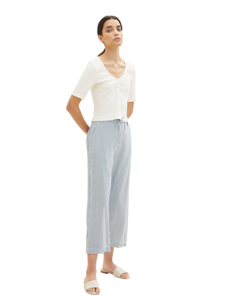 Tom Tailor naiste püksid, sinine-triibuline hind ja info | Naiste püksid | kaup24.ee