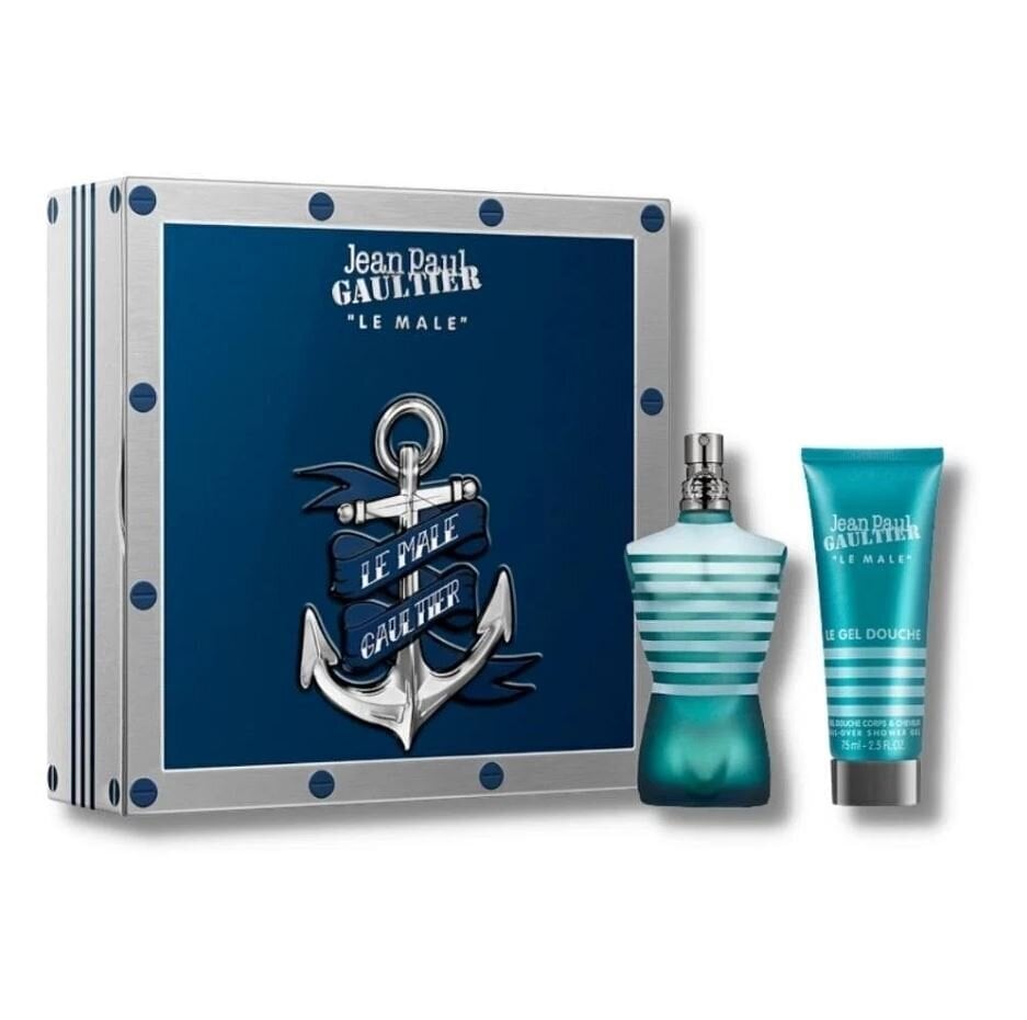 Komplekt meestele Jean Paul Gaultier Le Male: tualettvesi EDT, 75 ml + dušigeel, 75 ml hind ja info | Meeste parfüümid | kaup24.ee