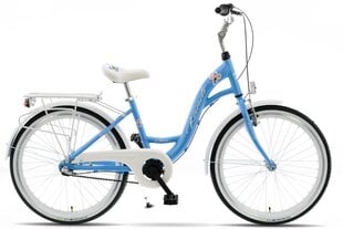 Laste jalgratas Kands Olivia, alumiinium, 3 Shimano käiguvahetajat, 130-165 cm pikk, 24" alumiiniumveljed, Sinine hind ja info | Jalgrattad | kaup24.ee