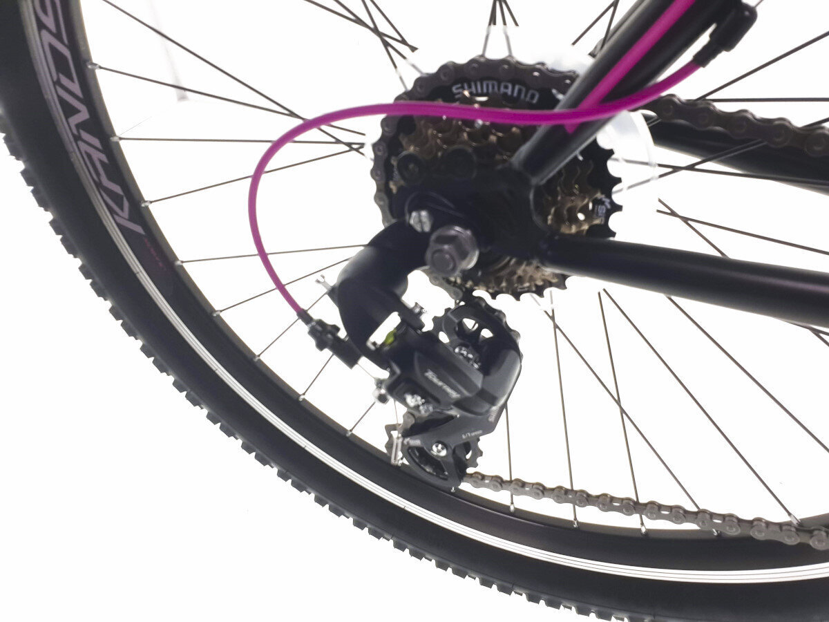 Naiste jalgratas MTB Kands Energy 500, 150-167 cm pikk, amortisaatoriga, 26" alumiiniumveljed, Must/roosa hind ja info | Jalgrattad | kaup24.ee
