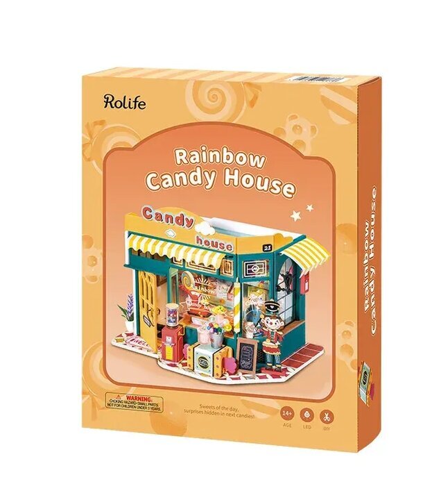 Puidust kokkupandav miniatuurne Robotime 3D Candy House цена и информация | Klotsid ja konstruktorid | kaup24.ee