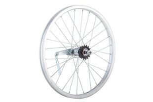 20" Tagaratas 406-25, 28H, 1k, alumiinium, värv: hõbedane (4299) hind ja info | Muud jalgratta varuosad | kaup24.ee