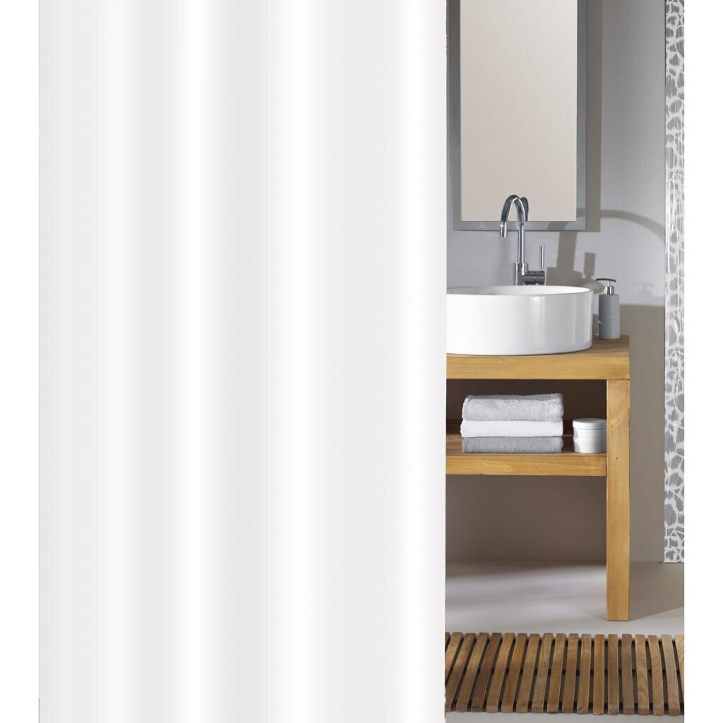 430283 Kleine Wolke Shower Curtain "Phoenix" 180x200 cm White hind ja info | Vannitoa sisustuselemendid ja aksessuaarid | kaup24.ee