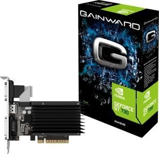 Gainward GeForce GT 730 SilentFX 2GB DDR3 (64 bit) VGA, DVI, HDMI (426018336-3224) hind ja info | Videokaardid (GPU) | kaup24.ee