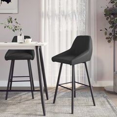 Барные стулья, 2 шт., чёрные цена и информация | Стулья для кухни и столовой | kaup24.ee