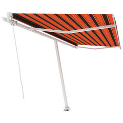 vidaXL iseseisev käsitsitõmmatav varikatus, 450 x 350 cm, oranž/pruun hind ja info | Päikesevarjud, markiisid ja alused | kaup24.ee