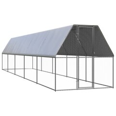 vidaXL õue kanapuur, 2 x 10 x 2 m, tsingitud teras hind ja info | Pesakastid, söötjad ja puurid | kaup24.ee