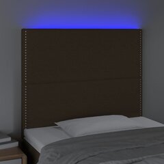 vidaXL LED-voodipeats, tumepruun, 100x5x118/128 cm, kangas hind ja info | Voodid | kaup24.ee
