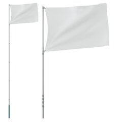 vidaXL teleskoopiline lipumast, hõbedane, 5,55 m, alumiinium цена и информация | Флаги и держатели для флагов | kaup24.ee