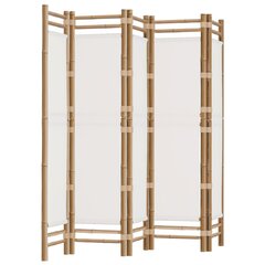 vidaXL kokkupandav 5 paneeliga ruumijagaja, 200 cm, bambus ja lõuend hind ja info | Sirmid ja vaheseinad | kaup24.ee