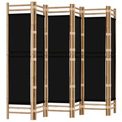 vidaXL kokkupandav 6 paneeliga ruumijagaja, 240 cm, bambus ja lõuend hind ja info | Sirmid ja vaheseinad | kaup24.ee
