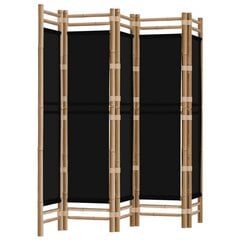 vidaXL kokkupandav 5 paneeliga ruumijagaja, 200 cm, bambus ja lõuend hind ja info | Sirmid ja vaheseinad | kaup24.ee