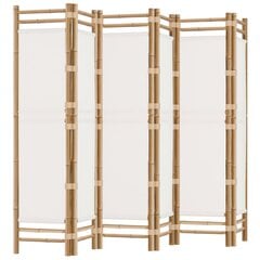 vidaXL kokkupandav 6 paneeliga ruumijagaja, 240 cm, bambus ja lõuend hind ja info | Sirmid ja vaheseinad | kaup24.ee