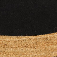 vidaXL punutud põrandavaip, must ja naturaalne, 90 cm, džuut/puuvill цена и информация | Коврики | kaup24.ee