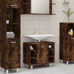 vidaXL vannitoakapp, suitsutatud tamm, 60 x 32 x 53,5 cm, tehispuit цена и информация | Комплекты в ванную | kaup24.ee