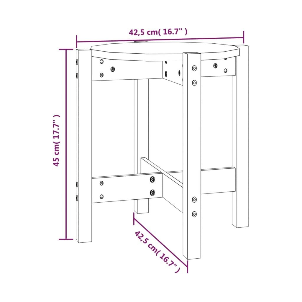 vidaXL kohvilaud, valge, Ø 42,5 x 45 cm, männipuit hind ja info | Diivanilauad | kaup24.ee