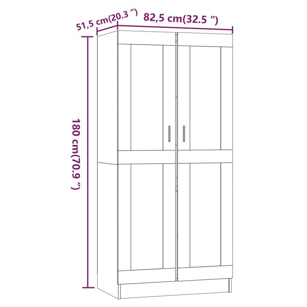 vidaXL riidekapp, suitsutatud tamm, 82,5 x 51,5 x 180 cm, tehispuit цена и информация | Kapid | kaup24.ee