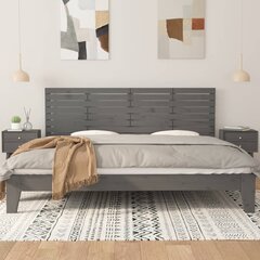 vidaXL seinale kinnitatav voodipeats, hall, 206x3x63 cm, männipuit цена и информация | Кровати | kaup24.ee