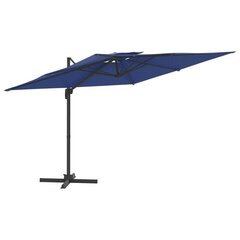 vidaXL kahekordne konsool päikesevari, taevasinine, 300 x 300 cm hind ja info | Päikesevarjud, markiisid ja alused | kaup24.ee