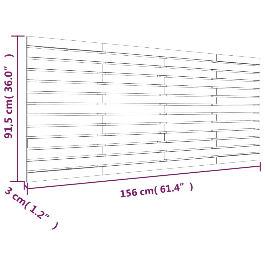 vidaXL seinale kinnitatav voodipeats, meepruun, 156x3x91,5 cm цена и информация | Voodid | kaup24.ee