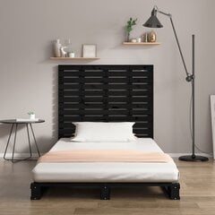 vidaXL seinale kinnitatav voodipeats, must, 126x3x91,5 cm, männipuit hind ja info | Voodid | kaup24.ee