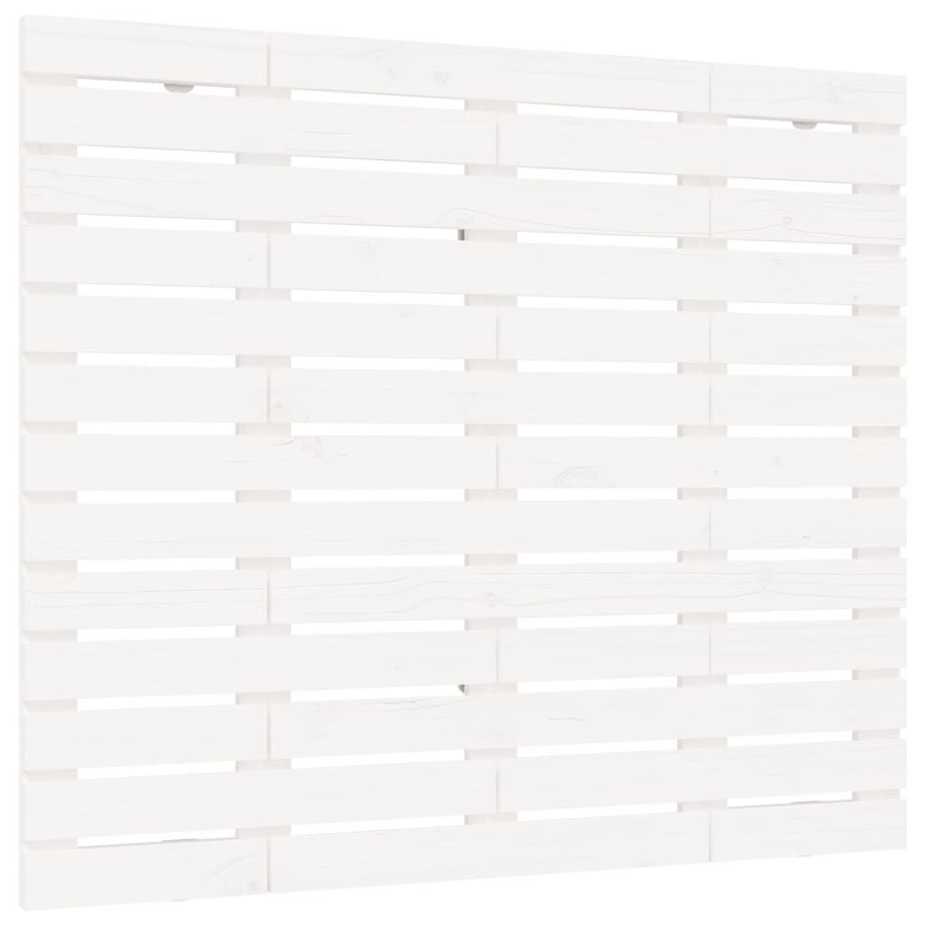 vidaXL seinale kinnitatav voodipeats, valge, 146x3x91,5 cm, männipuit hind ja info | Voodid | kaup24.ee