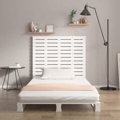 vidaXL seinale kinnitatav voodipeats, valge, 146x3x91,5 cm, männipuit hind ja info | Voodid | kaup24.ee