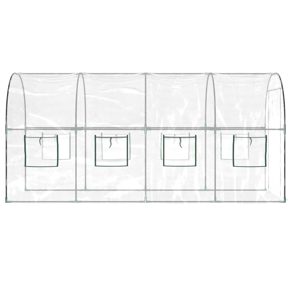 vidaXL kasvuhoone, läbipaistev, 161 x 398 x 188 cm, PVC ja teras цена и информация | Kasvuhooned | kaup24.ee