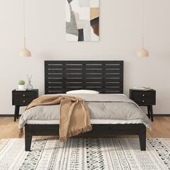 vidaXL seinale kinnitatav voodipeats, must, 126x3x63 cm, männipuit hind ja info | Voodid | kaup24.ee