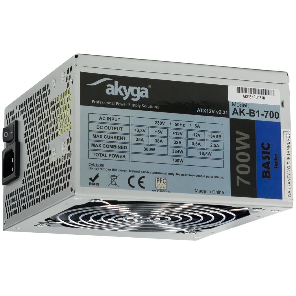 Akyga ATX 700W (AK-B1-700) цена и информация | Toiteplokid (PSU) | kaup24.ee