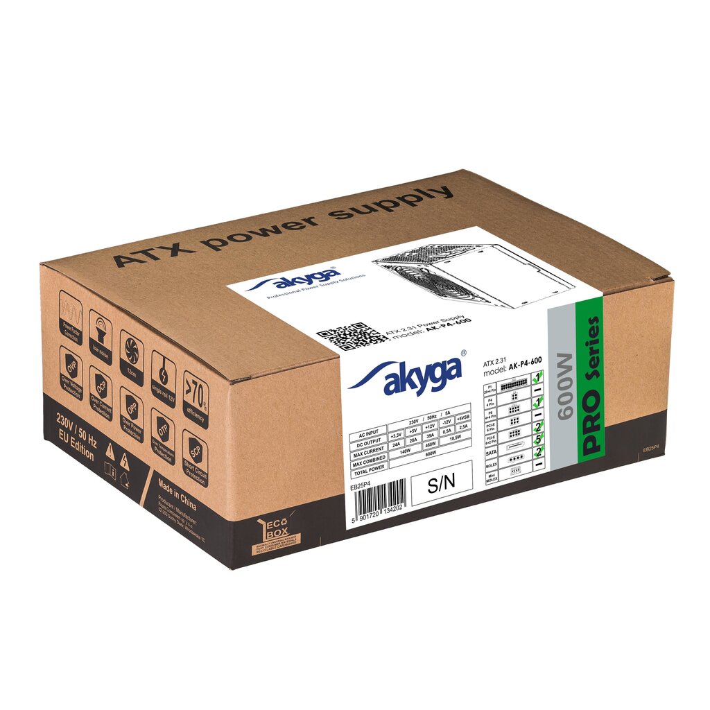 Akyga Modular Pro 600W (AK-P4-600) цена и информация | Toiteplokid (PSU) | kaup24.ee