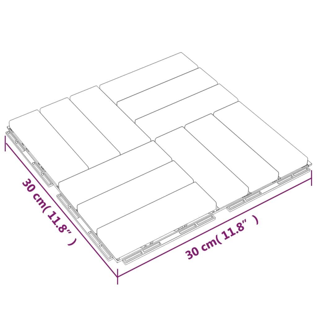 vidaXL terrassiplaadid 10 tk, 30 x 30 cm, tiikpuu hind ja info | Terrassipõrandad | kaup24.ee