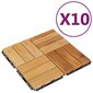 vidaXL terrassiplaadid 10 tk, 30 x 30 cm, tiikpuu hind ja info | Terrassipõrandad | kaup24.ee