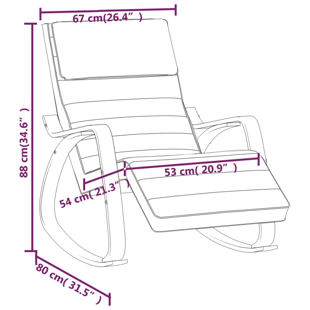 vidaXL kiiktool, must, kangas hind ja info | Tugitoolid | kaup24.ee