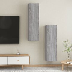 vidaXL seina telerikapid, 2 tk, hall Sonoma, 30,5 x 30 x 110 cm цена и информация | Тумбы под телевизор | kaup24.ee