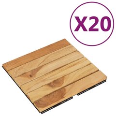 vidaXL terrassiplaadid 20 tk, 30 x 30 cm, tiikpuu, vertikaalne muster hind ja info | Terrassipõrandad | kaup24.ee