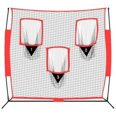 vidaXL pesapalli harjutusvõrk, must ja punane, 183 x 105 x 183 cm цена и информация | Бейсбол | kaup24.ee
