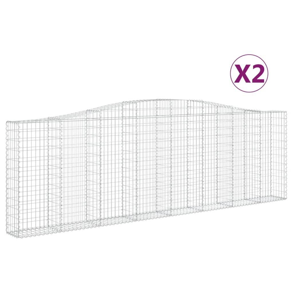 vidaXL kaarekujulised gabioonkorvid 2 tk, 400x30x120/140 cm, raud цена и информация | Lillekastid | kaup24.ee