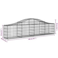 vidaXL kaarekujulised gabioonkorvid 5 tk, 200x30x40/60 cm, raud цена и информация | Заборы и принадлежности к ним | kaup24.ee