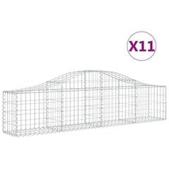 vidaXL kaarekujulised gabioonkorvid 11 tk, 200x30x40/60 cm, raud hind ja info | Aiad ja tarvikud | kaup24.ee