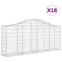vidaXL kaarekujulised gabioonkorvid 18 tk, 200x30x80/100 cm, raud hind ja info | Aiad ja tarvikud | kaup24.ee