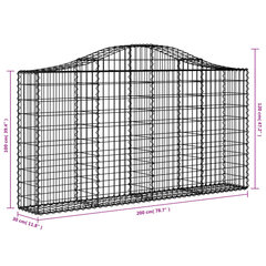 vidaXL kaarekujulised gabioonkorvid 30 tk, 200x30x100/120 cm, raud hind ja info | Aiad ja tarvikud | kaup24.ee