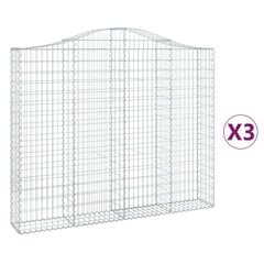 vidaXL kaarekujulised gabioonkorvid 3 tk, 200x30x160/180 cm, raud hind ja info | Aiad ja tarvikud | kaup24.ee