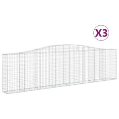 vidaXL kaarekujulised gabioonkorvid 3 tk, 400x30x100/120 cm, raud hind ja info | Aiad ja tarvikud | kaup24.ee